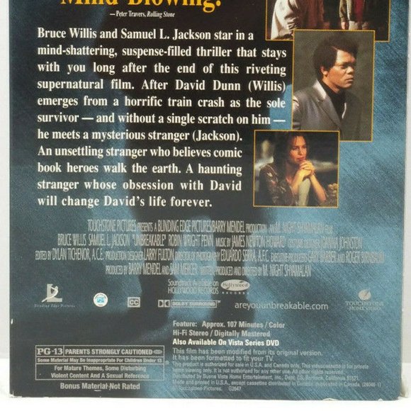 Unbreakable (VHS, 2001, Bonus Edition) 4724E1M - Picture 6 of 10